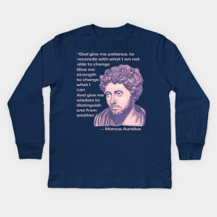 Marcus Aurelius Portrait and Quote Kids Long Sleeve T-Shirt